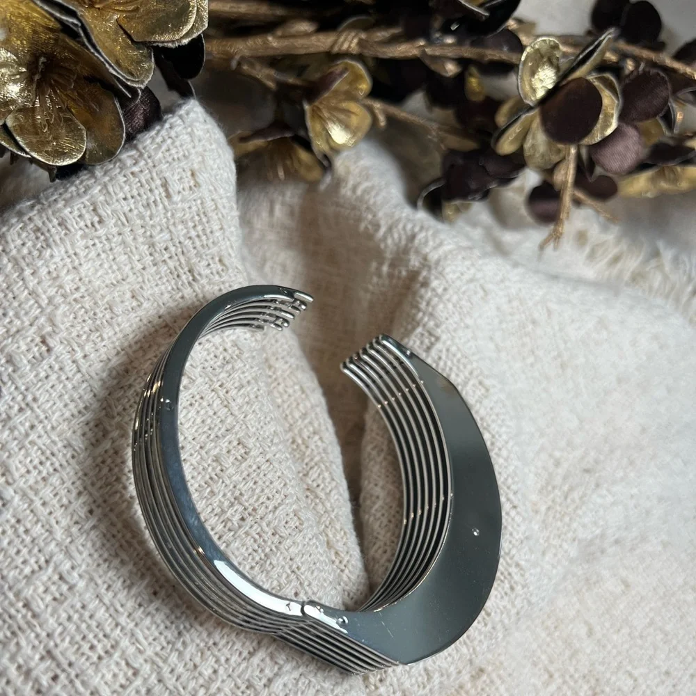 All Saints Silver Cuff Bracelet - Picture 2 of 10